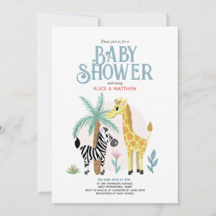 Invitation Baby shower Safari neutre et masculin