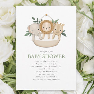 Invitation Baby shower Safari neutre pour les femmes