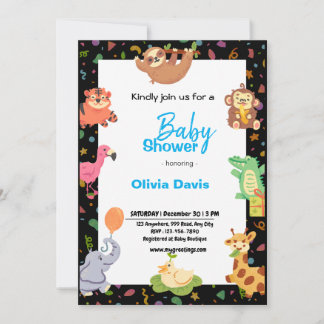 Invitation Baby shower Safari personnalisée