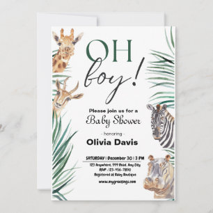 Invitation Baby shower Safari personnalisée