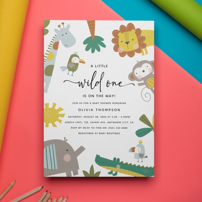 Invitation Baby Shower Safari 'Petit Sauvage' (Créateur téléchargé)