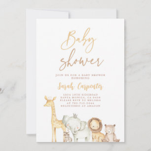 Invitation Baby shower Safari simple et élégant