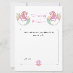 Invitation Baby Shower Sagesse de la Sirène.  Rose Sous l'Océ