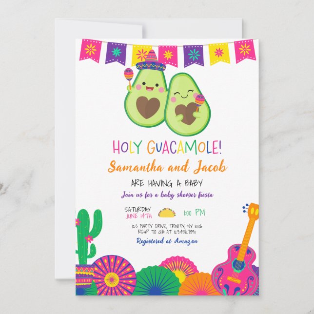 Invitation Baby shower Saint-Guacamole (Devant)