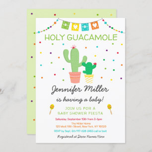 Invitation Baby shower Saint-Guacamole de Fiesta Cactus