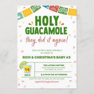 INVITATION BABY SHOWER SAINT GUACAMOLE FIESTA