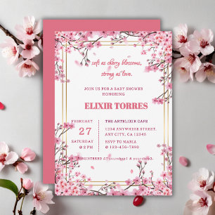 Invitation Baby shower Sakura Soft Cherry Blossom