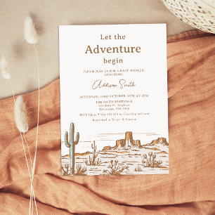 Invitation Baby shower sauvage du désert vintage