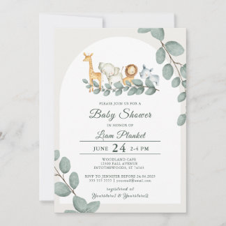Invitation Baby shower sauvage Jungle Safari