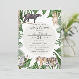Invitation Baby shower sauvage Jungle Safari