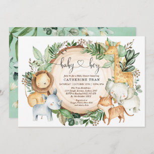 Invitation Baby shower sauvage pour les safaris de la Jungle 