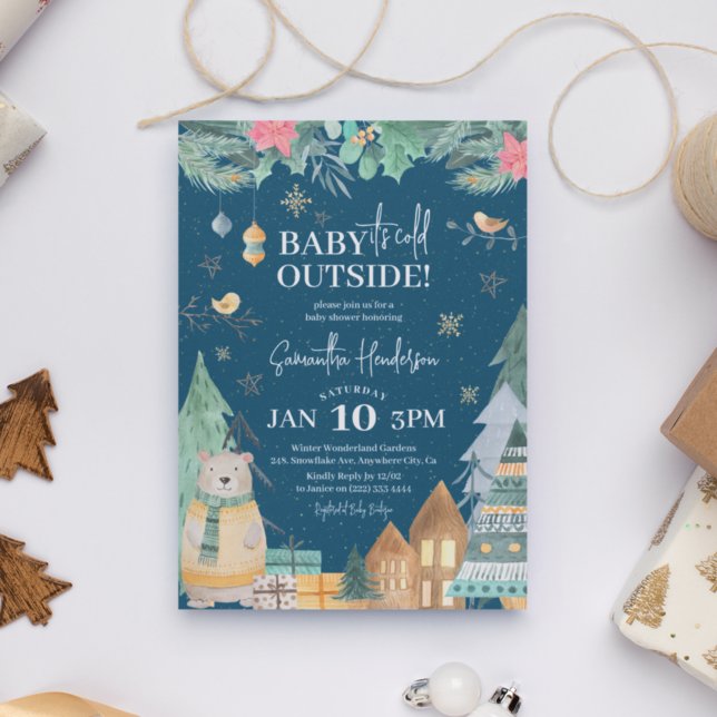 Invitation Baby shower scandinave "Baby it's Cold Outside" (Créateur téléchargé)