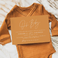 Baby shower script moderne moutarde boho