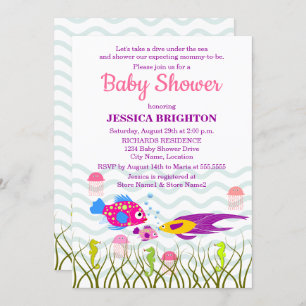 Invitation Baby shower Sea Creatures