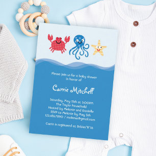Invitation Baby shower Sea Creatures