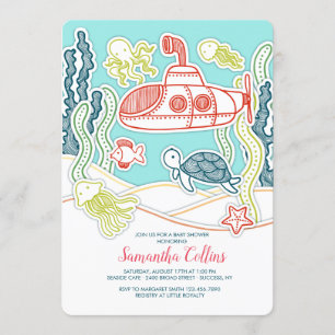 Invitation Baby shower Sea Life et sous-marin