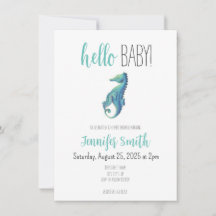 Invitation Baby shower Seahorse