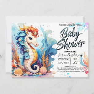 Invitation Baby shower Seahorse Dreamscape