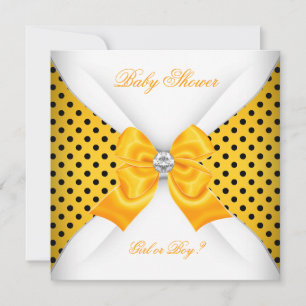 Invitation Baby shower Sexe Révéler Noir Jaune Blanc Zones