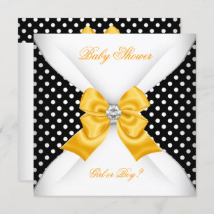 Invitation Baby shower Sexe Révéler Noir Jaune Blanc Zones
