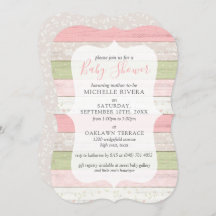 Baby shower Shabby rose & Sage vert Bois rustique