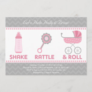 Invitation Baby shower - Shake, Rattle & Roll