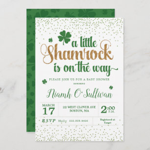 Invitation baby shower shamrock