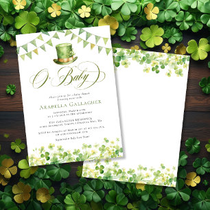 Invitation Baby shower Shamrock écocouleur