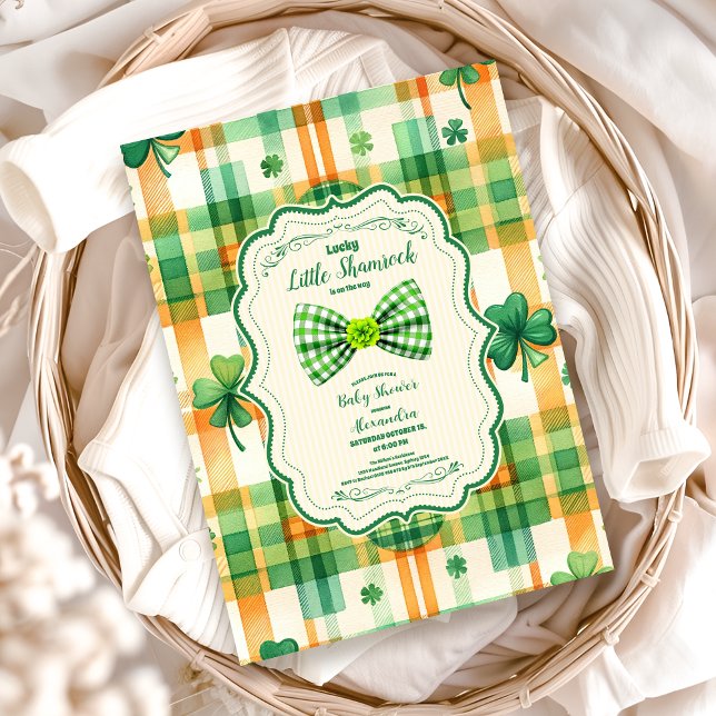 Invitation Baby shower Shamrock Lucky Little Vert (Créateur téléchargé)