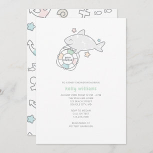 Invitation Baby shower Shark Ahoy