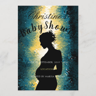 Invitation Baby shower Silhouette de la femme enceinte Abstra