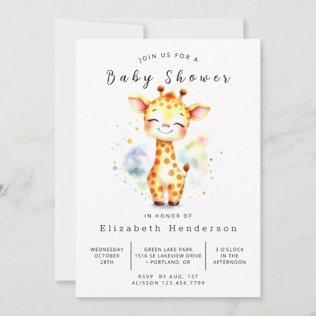 Invitation Baby shower simple à imprimer (Devant)