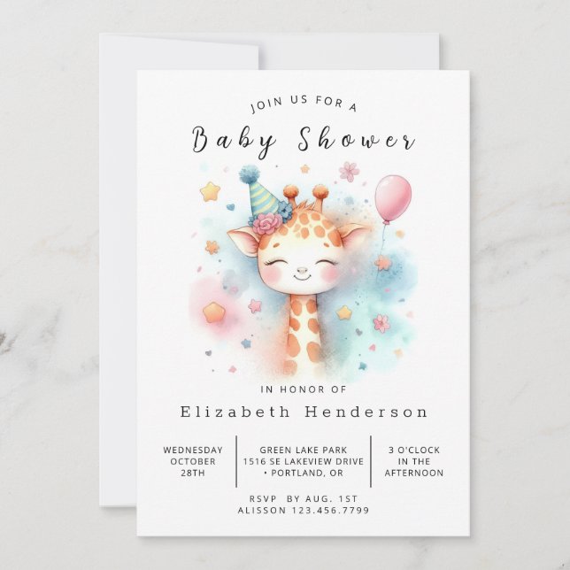 Invitation Baby shower simple à imprimer (Devant)
