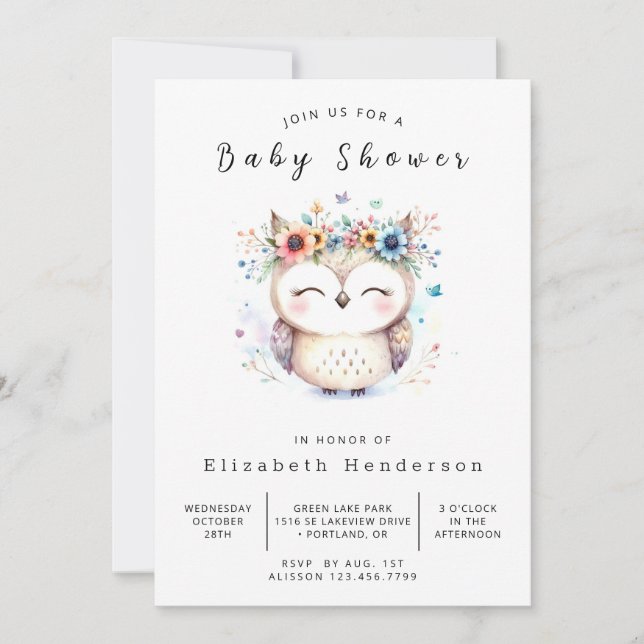 Invitation Baby shower simple à imprimer (Devant)