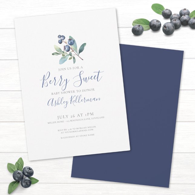 Invitation Baby Shower Simple aux Fruits Rouges Douceur (Berry Sweet Baby Shower Invitation)