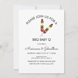 Invitation Baby shower simple BBQ Baby Q Kabobs
