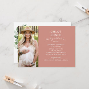Invitation Baby shower simple moderne par Saumon de photos pa
