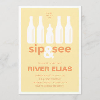 Invitation Baby shower Sip & See