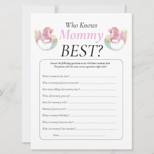 Invitation Baby Shower Sirène Maman Bébé Sous l'Océan