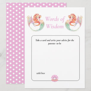 Invitation Baby shower Sirène. Rose de sagesse Sous l'océan