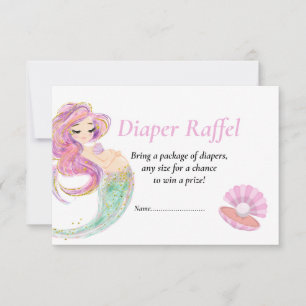 Invitation Baby Shower Sirène Rose Raffle Sous la Mer