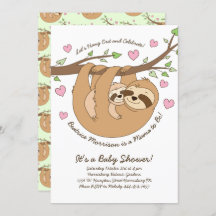 Baby shower Sloth mignonne maman et bébé