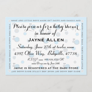 Invitation baby shower "Snips and Snails"