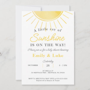 Invitation Baby shower solaire Aquarelle neutre pour le genre