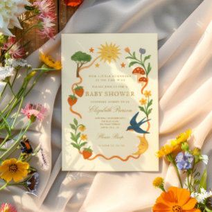 Invitation Baby shower solaire Whimsical