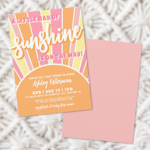 Invitation Baby shower Soleil brillant rétro