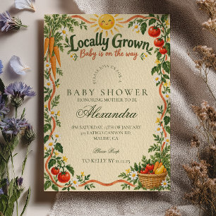 Invitation Baby Shower Soleil Cultivé Localement