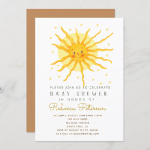 Invitation Baby shower soleil Smile doux et brillant