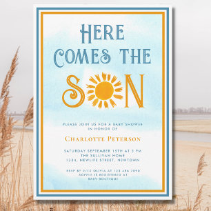 Invitation Baby shower Soleil Venez Ici Le Fils