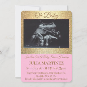 Invitation baby shower - Sonogramme bébé